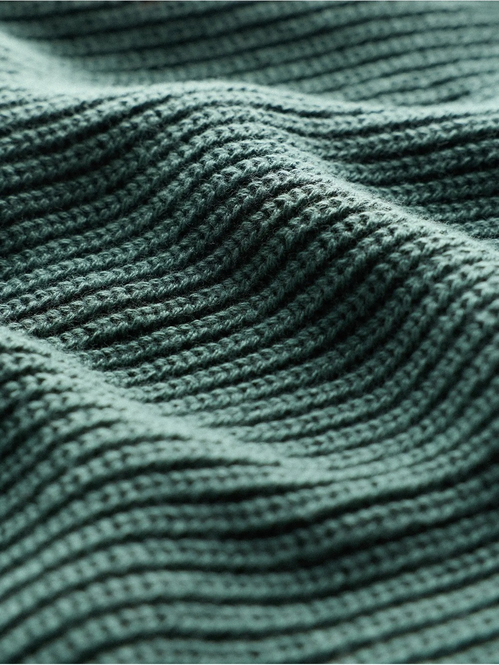 quince — organic cotton ribbed quarter-zip sweater in big sur green - Picture 5 of 5